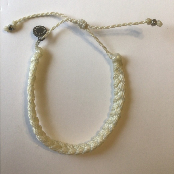 PURA VIDA BRAIDED WHITE CREAM BRACELEY - Picture 2 of 2